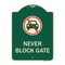 Signmission Never Block Gate with No Car Symbol Heavy-Gauge Aluminum Architectural Sign, 24" x 18", G-1824-23862 A-DES-G-1824-23862 - alternate 1